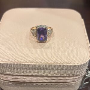 Amethyst on Gold Ring